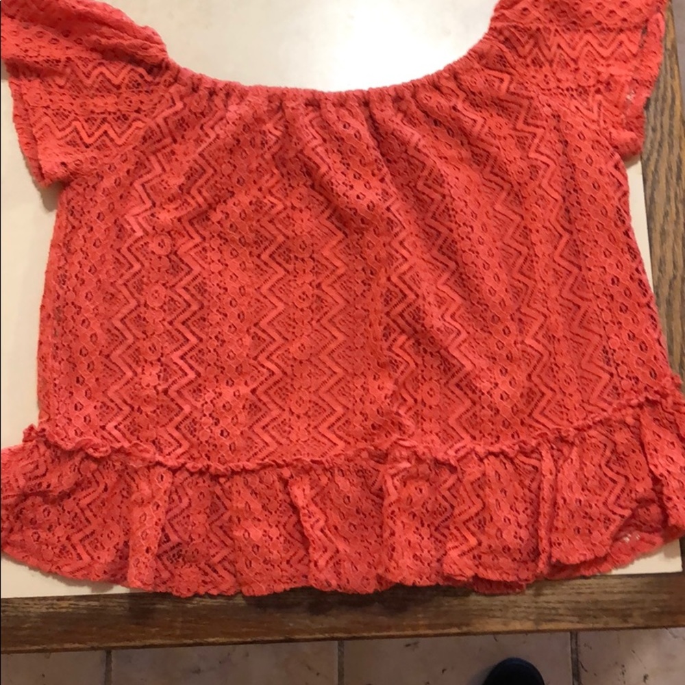 Coral Off the Shoulder Top